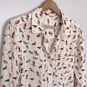 💚 Final Sale Songbird Chickadee Button Down Top Sz S